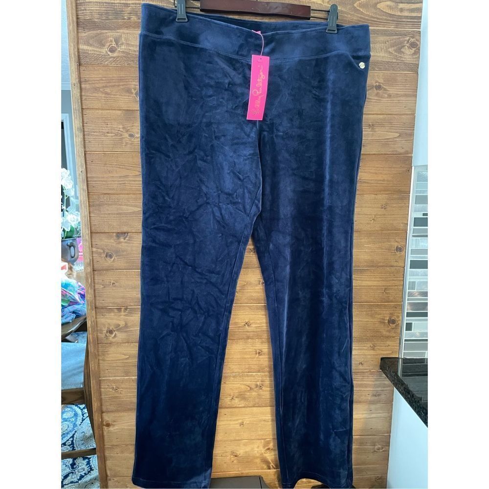 Lilly Pulitzer Velour Jordynne Pants True Navy